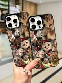 Funny Monkey Pattern Design Fashionable Phone Case, Great Gift For Friends - Light Grey - View 3