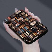 Vintage Bookshelf Style Phone Case For IPhone 16 Pro Max/15/14/13/12/11 - Protective Phone Case With Botanical Library Design, Scratch And Shock Resistant, Gift For Book Lovers - 樣式 1 - 查看 3
