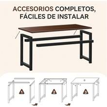 SAFONUS Escritorio Minimalista, 120 * 60 * 75 CM Escritorio Gamer con Patas de Acero de 5 CM de Grosor, Mesa Escritorio para Home Office, Escritorio para Computadora, Escritorios Oficina - 1 - Ver 6