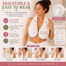 Hands-Free Adjustable Shower Towel Bra For Women, Wrap Around Bra Towels With Soft, Strapless Bath Towel Titty - Green - View 3