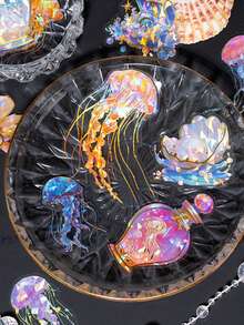 1 Pack 20pcs PET Shell Glossy Jellyfish Goldfish Pearl Wish Bottle Pattern Decorative Planner Stickers - DT1815 - View 9