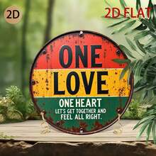 2D Flat - 2D Flat Round Rusty Metal Sign, Vintage Reggae Theme Wall Art With Inspirational Quote, Suitable For Home Bar Or Leisure Area - A - View 4