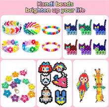 8000pcs Ponytail Beads Bracelet Making Kit, 40 Colors Kandi Beads For Bracelet Jewelry Making, 6x9mm Hair Braid Beads For Hair Braiding, Keychain DIY Crafts - Multicolor - View 5
