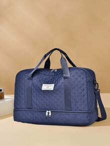 Unisex Solid-Color Travel Bag With Zipper And Separate Multifunctional Compartment For Shoes, Travel Suitcases, Laptop, Lightweight - 米色 - 查看 12