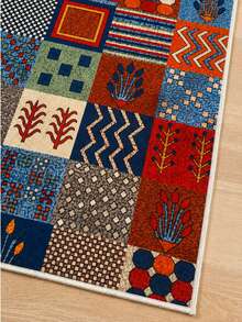 Chilai Home Geometric Striped Abstract Area Rug - Colorful Maximalist Digital Print Floor Mat For Living Room & Bedroom, Made In Turkiye - Multicolor - View 4