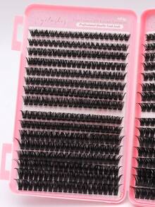 608PCS D Curl Lash Clusters 80D+100D Individual DIY Eyelashes 8-16mm Mixed Length, Soft Light Reusable Segmented False Lash Extension Kit For Beginners, Daily Wedding Party Halloween Makeup - D - View 5