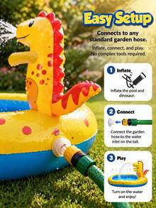 1/2/50/51/52 Pcs 3-In-1 Thickened PVC Inflatable Sprinkler Pool, With Upright Sprinkler, Outdoor Water Toy, Suitable For Summer Backyard Play Mat, Water Spray Pool - Wading Pool - View 5