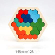 Puzzle Kayu Heksagon 3D, Berwarna-warni, Mainan Edukatif, Hadiah Natal Sempurna untuk Meningkatkan Kecerdasan dan Kreativitas, Mainan Bentuk Geometris | Ukiran Kayu yang Indah, Puzzle Anak-Anak - MultiWarna - View 9
