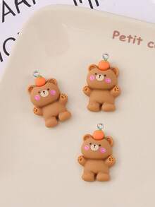 10/20/100pcs Cartoon Resin Bear Pendant Handmade DIY Necklace Earrings Phone Chain Jewelry Making Charm - Brown - View 3