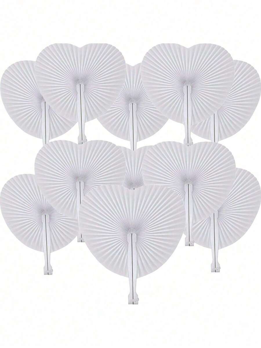 3/15/30 Stücke/Set, elegante herzförmige Faltfächer, Braut-Handfächer, Junggesellinnenabschied Hochzeitsbraut Geschenk Partydekoration, Brautjungfer-Handfächer, herzförmige Faltfächer, blanke Papier-Handfächer mit Kunststoffgriff, Bühnenrequisiten, DIY-Malerei, Geburtstags-Hochzeits-Partydekoration, Hochzeitsgeschenkset, romantische Dekoration, mehrteiliges Partygeschenkpaket - Liebesspende - Übersicht 1