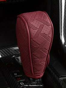 Universal PU Leather Anti-Slip Car Gear Shift Lever Cover, Black Car Accessory, Anti-Slip Decorative Driving Control Sleeve - A - View 6