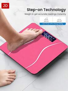 Body Weight Scale, Digital Bathroom Scale, Body Weight Scale, Pink, Max Capacity: 400 Lbs/180 Kg, Back To School - A - View 4
