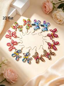 2 Pairs/Sets Creative Colorful Printed Balloon Dog Shaped Bow Sweet Pendant Earrings - Dog - View 5