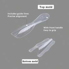 Multi-Size Reusable Clear Sandwich Nail Extension Molds, Dual Form Top & Bottom Mold Set, Create Perfect Almond & Coffin Nails, Professional Nail Art Supplies For Beginners - Multicolor - View 5