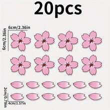 20pcs Beautiful Cherry Blossom Bicycle Decoration Stickers Made Of Vinyl And Waterproof. Suitable For Cars, Bicycles, Roads, Mountain Bikes. DIY For Covering Vehicle Body Scratches. Also Suitable For Motorcycles And Helmets As Exquisite Decorations. - A - View 8