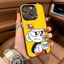 Phone Case For 17 16 15 14 13 12 11 Plus Pro With Copperhead And Muggman Cartoon Design, Hand-Painted Silver Edge, Cute And Creative Protective Case. - 多色1 - 查看 1