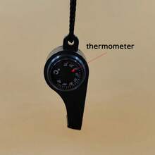 1pc 3-In-1 Emergency Survival Whistle With Compass And Thermometer - Perfect For Camping, Hiking, Outdoor Adventures, Referees And Cheerleaders, Rope Emergency Whistle, Plastic Whistle, Produces Clear And Loud Sound, Very Suitable For Teachers, Lifeguards, Outdoor Fishing, Camping, Hiking, Hunting, Rescue, Party Gifts, Referees And Official Use In Football And Basketball Games - Multicolor - View 4