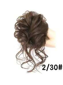 Fake Bun Hair Scrunchie, Curly Hair Scrunchie Hair Accessory, Matte Silk Fluffy Bun, Natural Messy Hair Strands Fringe Design, Suitable For Daily Commute - Multicolor - View 8