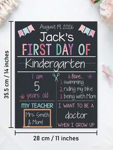 Custom Text First Day Of School Sign, Back To School Chalkboard,School Sign, Teacher Chalkboard, Last Day Sign, Photo Prop - Multicolor - View 5