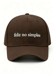 BONNY BOOM 1/2pcs Women's Embroidered "Feliz No Simples" Baseball Cap, Trucker Hat, Suitable For Outdoor, Spring/Autumn, Travel, Beach Vacation Casual Wear, Men's Sun Hat, Y2K Style Youth Cap, Football Match World Cup, Halloween, Christmas, Back To School Season Gift - Feliz No Simples - View 5
