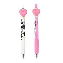 2/4 piezas Bolígrafos de gel retráctiles con diseño de corazón rojo de 0.5mm Panda, tinta negra, agarre cómodo, secado rápido, artículos esenciales para la vuelta a la escuela - Multicolor - Ver 9
