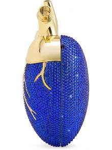 Maren - Bolsa de vidrio artificial con forma de corazón para mujer - Azul de cobalto - Ver 6