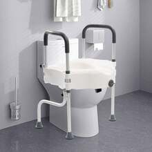 Adjustable Standing Frame Toilet Seat Raiser For Elder Disable With Arm - 1 - View 1