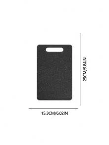 1pc Faux Marble Plastic Cutting Board, Double-Sided Kitchen Chopping Board For Fruit, Vegetable And Baby Food - Black - View 2