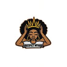 Ensemble de patchs thermocollants brodés Magic Melanin Queen, couronne rose, Respect My Hair, Brown Babe, slogan Black Pride, applique à coudre pour veste en jean, chapeau, sac à dos, décoration DIY - B-noir - Voir 10