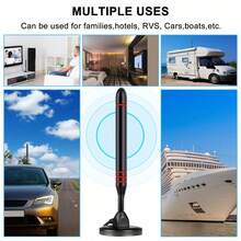 YAIUZGOO 可攜式 HDTV 天線 DVB-T 放大器天線 25dBi 250+ 英里接收範圍 超高清 HDTV 附放大器 VHF/UHF 快速響應 戶外天線套件 附磁性底座 適用於室內/戶外電視使用 智慧電視與舊款電視 - 黑紅色 - 查看 8