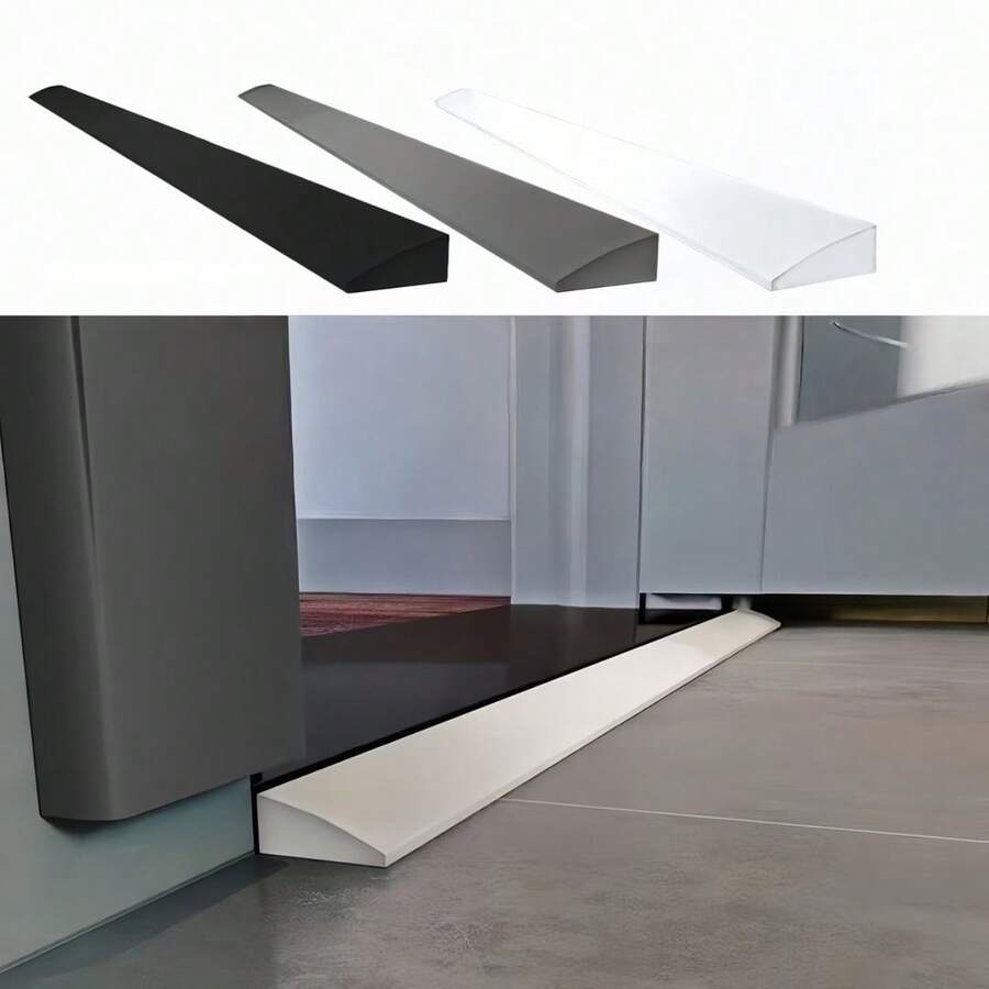 1 buah Rampa Pintu Perekat Diri Universal 90cm untuk Penyedot Debu, Strip Transisi Anti Selip Profil Rendah Membantu Robot Penyedot Debu Melewati Tepi Pintu dan Karpet, Alat Bantu Panjat PVC yang Dapat Dipotong Cocok untuk Lantai Rumah Dalam Ruangan, Warna Hitam/Abu-abu/Putih (Opsional) - C - View 1