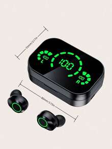 Wireless Earbuds With Touch Control, Digital Display, Long Battery Life, And Microphone - Black - View 11