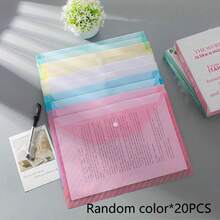 5pcs/10pcs/20pcs - A4 Size DIY File Bags, Morandi Color, Thickened Large Capacity Plastic Snap Button File Bags, Document Bags, Test Paper Storage Bags, Transparent File Storage Bags, 1mm Thick - Multicolor - View 8
