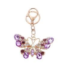 1Pc Gold Trim Multicolor Bling Rhinestone Butterfly Key Pendant Portable Decorative Key Accessory For Daily Matching - Multicolor - View 11