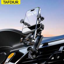 TAFDIUR 升級版可調節汽車出風口手機支架 重力導航手機架 防震穩定 不擋出風口 自動鎖定 相容 Android 與 Apple 17/16/15/14/13 ProMax Galaxy 手機 - 多色 - 查看 5