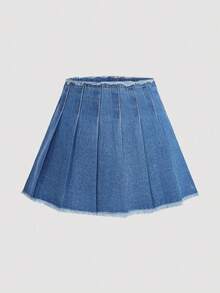 Women Denim Skirts - Light Wash - View 1