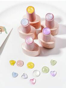 40 piezas de tarjetas de exhibición de color de vidrio transparente con diseño de ondas de agua, paleta de colores redonda para arte de uñas para salón de uñas - transparente - Ver 6