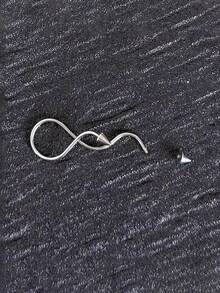 Spike Cone Twist Helix Ear Cuff Piercing, Punk Stainless Steel Double Spike Cartilage Ear Wrap, Gothic No Piercing Ear Jewelry For Women - Silver - View 4
