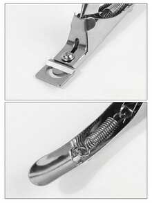 1pc Silver Stainless Steel U-Shaped Artificial Nail Clipper, Suitable For Acrylic Crystal Gel Fake Nail Extension, Salon And Home Manicure Trimming Styling Tool, Independent Packaging, For Adult Use Only - Silver - View 4