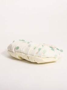SCULPTEDSTYLE BAGS 1件薄荷綠美人魚亮片雲朵手提包，奶油白亞麻底布拼接，時尚波點網格抓皺設計女款托特包，適合海灘度假，可搭配魚網肩帶洋裝與休閒度假穿搭（隨機花卉圖案） - 薄荷綠 - 查看 6