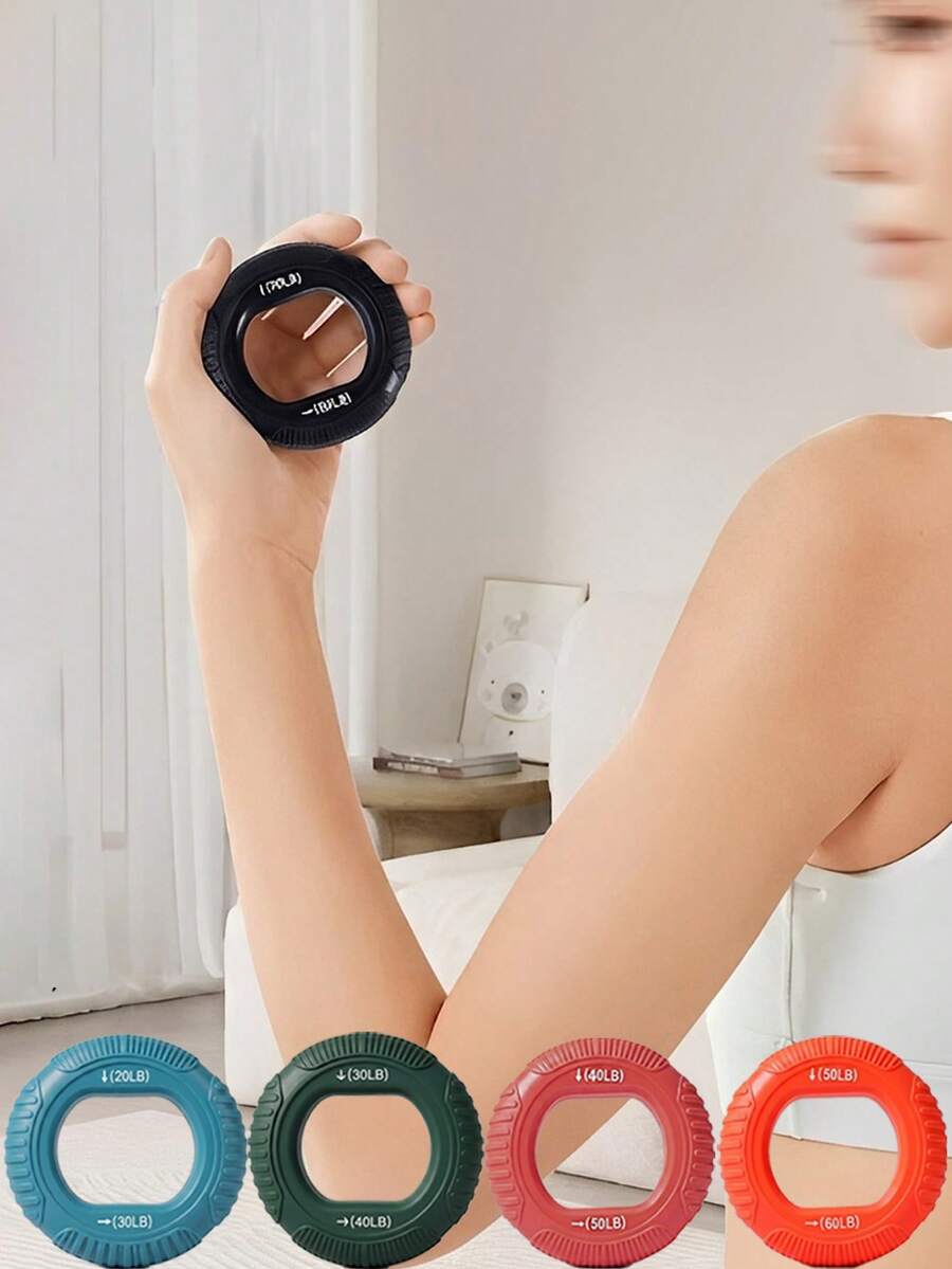 Silicone Finger Grip Ring, Adjustable Resistance, Hand And Wrist Exercise, Muscle Strength Training - View 1