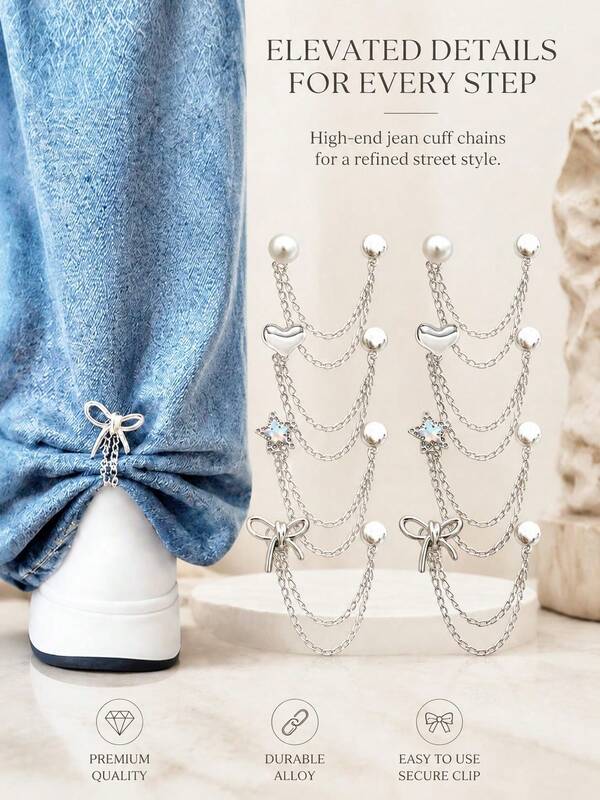 2/4/8pcs Multi-Function Metal Pant Leg Clips, Anti-Slip Pant Length Adjustment Clips, Prevent Pant Legs Dragging On The Floor, Suitable For All Types Of Pants