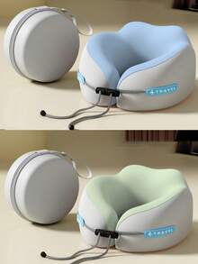 1/2 piezas Almohada de cuello en forma de U de espuma de memoria, múltiples opciones, almohada portátil para siestas de viaje, almohada de cuello de rebote lento, esencial para siestas en la oficina, almohada de soporte de cuello para viajes en avión, desmontable y lavable a máquina, con bolsa de almacenamiento, soporte de cuello, almohada de viaje con soporte de rebote lento - Multicolor - Ver 6