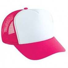Otto - Gorro de Camionero de Malla con 5 Paneles Frontales de Espuma de poliéster - Rosa/Blanco/Rosa - Ver 29