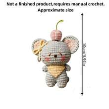 Mouse Crochet Beginner Kit, Adult Crochet Beginner Kit, Includes Step-By-Step Text Tutorial, DIY Knitting Kit, Cute And Fun Home Decor, Birthday, Valentine's Day, Halloween And Christmas Gift - Bow-kunkun Mouse DIY Material Kit - View 4