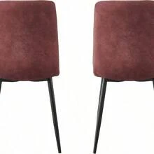 Mcc Direct Set Of 4 Faux Matte Suede Leather Dining Chairs With Metal Legs Home& Restaurants Henri - Light Grey - View 4