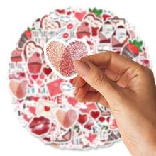 46pcs (23pcs*2) Love Expression Stickers, Rich Love Expressions, Simple Style Exquisite Beautiful Decorative Stickers. Suitable For Couples To Decorate Photo Albums, Diaries, Cups, Laptops And Phones To Express Their Love - Multicolor - View 5
