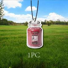 Pink Jar Candle Shaped Hanging Car Air Freshener - A - View 11