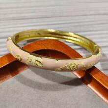 1pc Fashionable New Bohemian Style Gold-Plated Floral Enamel Bracelet, Suitable For Women And Girls (Due To Enamel, Color May Vary Slightly Under Different Lighting) - Small Flower Bracelet - View 28