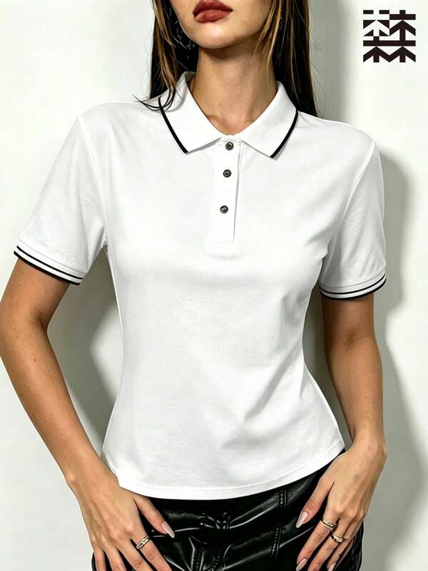 mulinsen 女款 Polo 衫，冰絲薄款運動領短袖 T 恤，透氣輕量跑步與健身訓練上衣